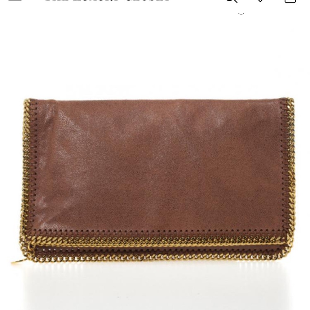 Stella McCartney Tan Clutch with Gold Chain